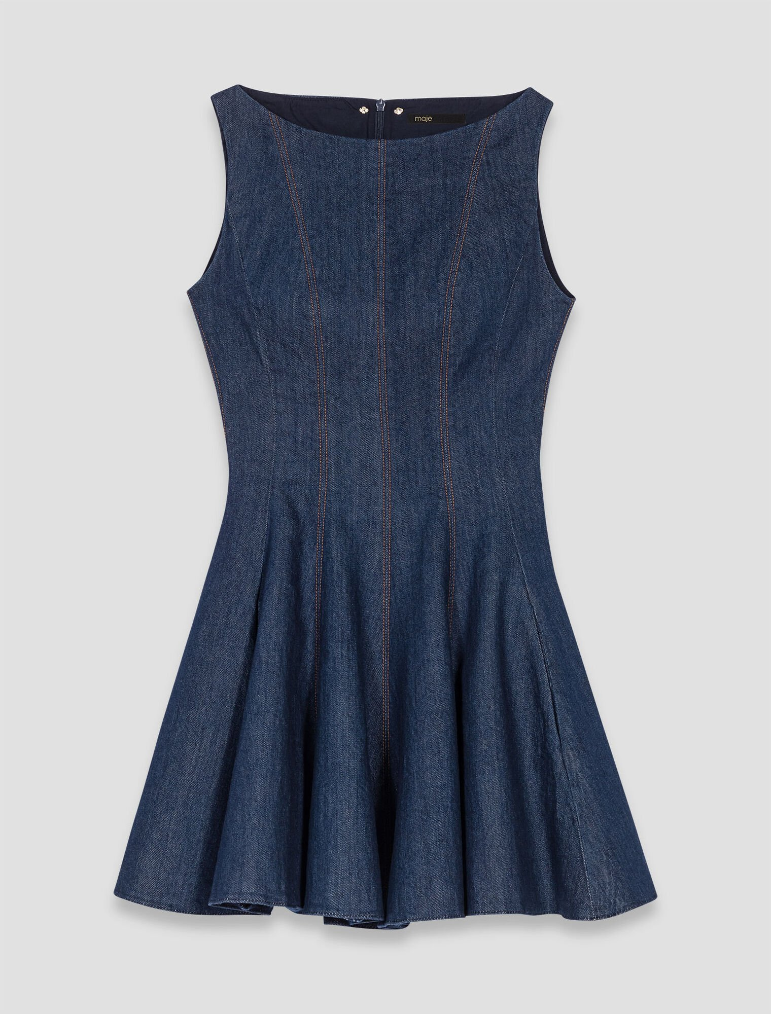 Đầm denim ngắn bèo nhún